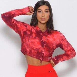 Rare Bombshell Sportswear Tie Dye Crop Hoodie Red Size XL